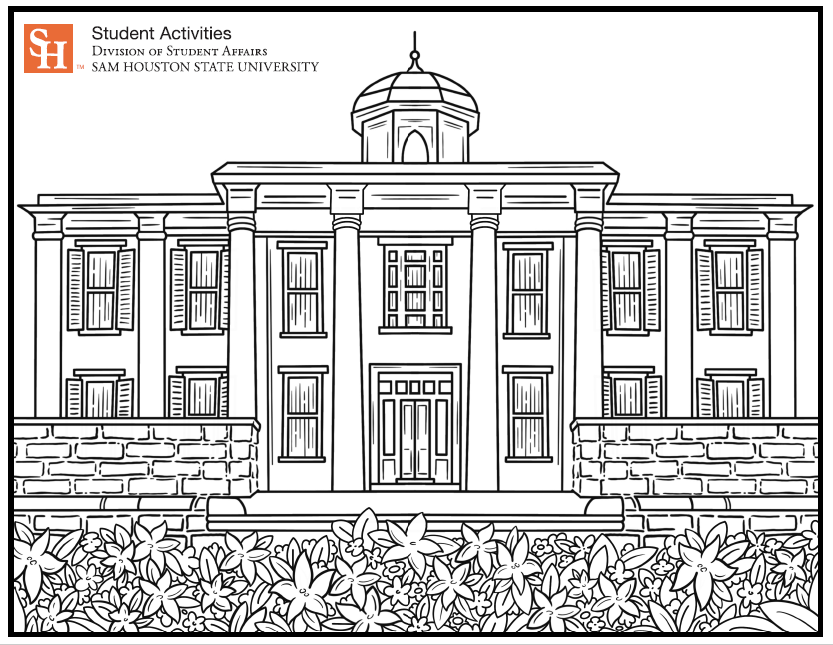 Austin Hall coloring sheet