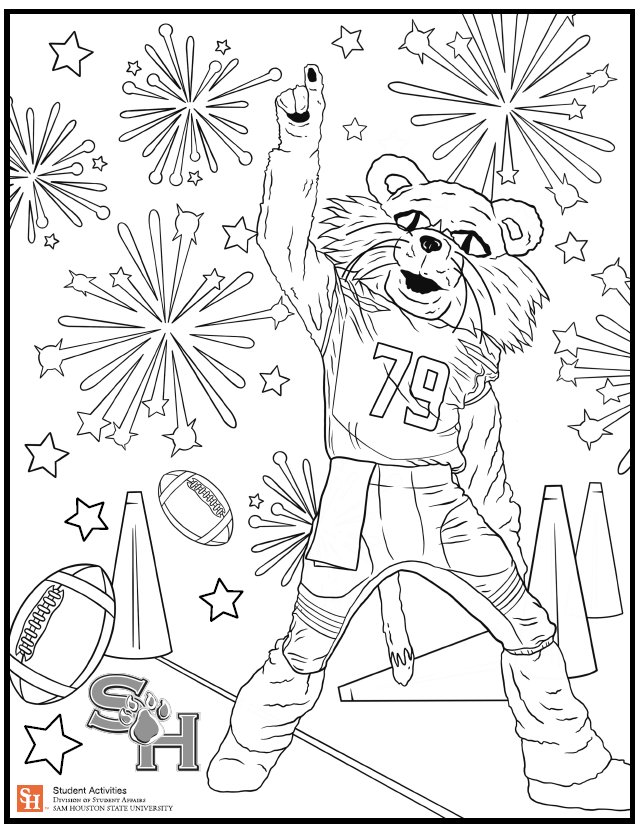 Sammy Bearkat coloring sheet