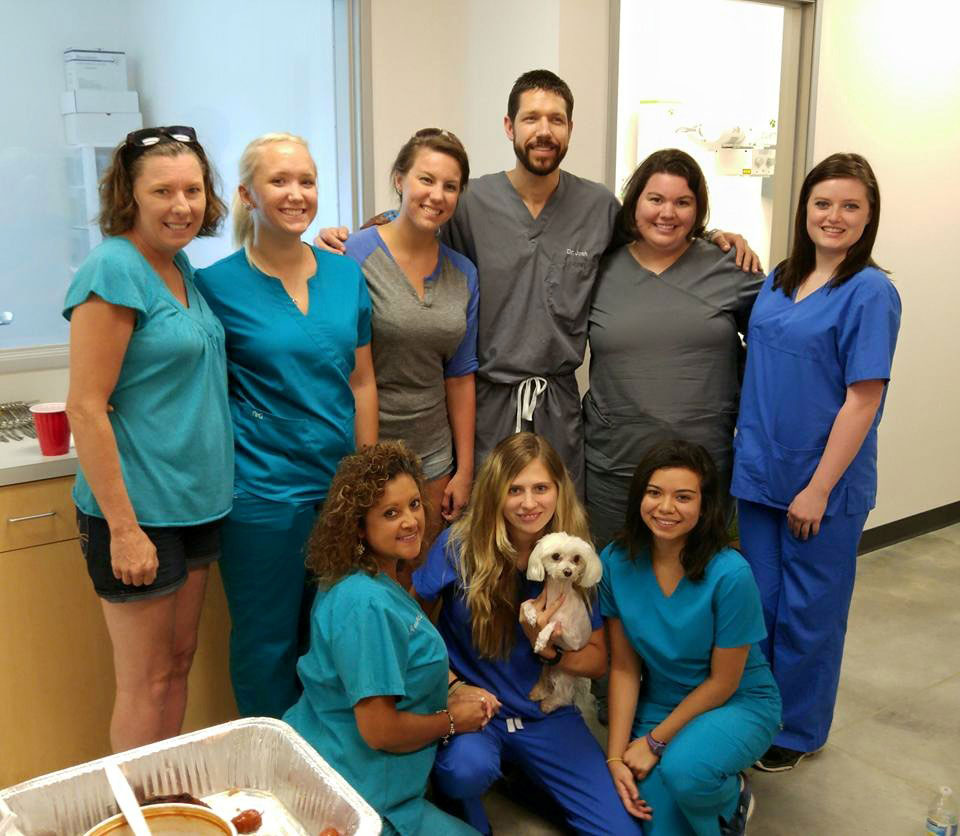 group photo of premier vet care staff