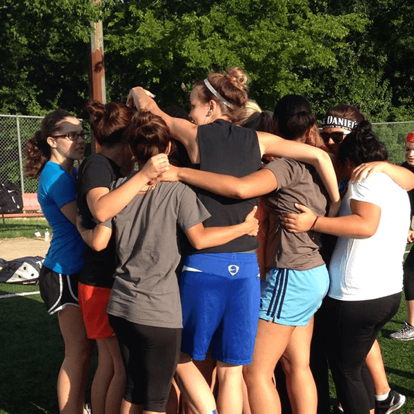 Students in a huddle