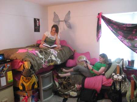 Students in dorm room