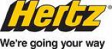 A photo of the Hertz logo for car rentals