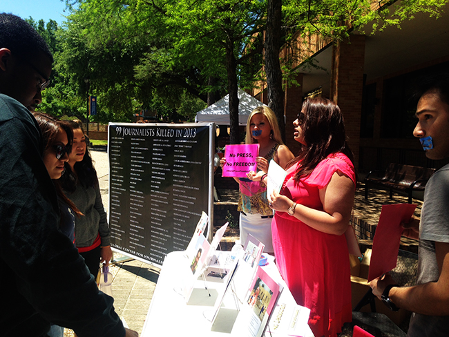 GCJD students educate colleagues about World Press Freedom Day (2014)