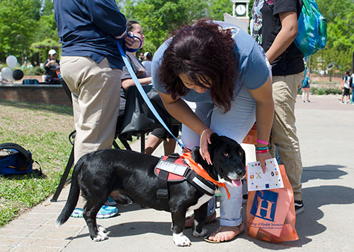 Roscoe with students