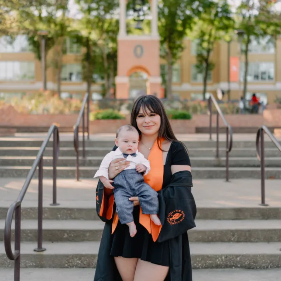 Angelina Martinez with her son.