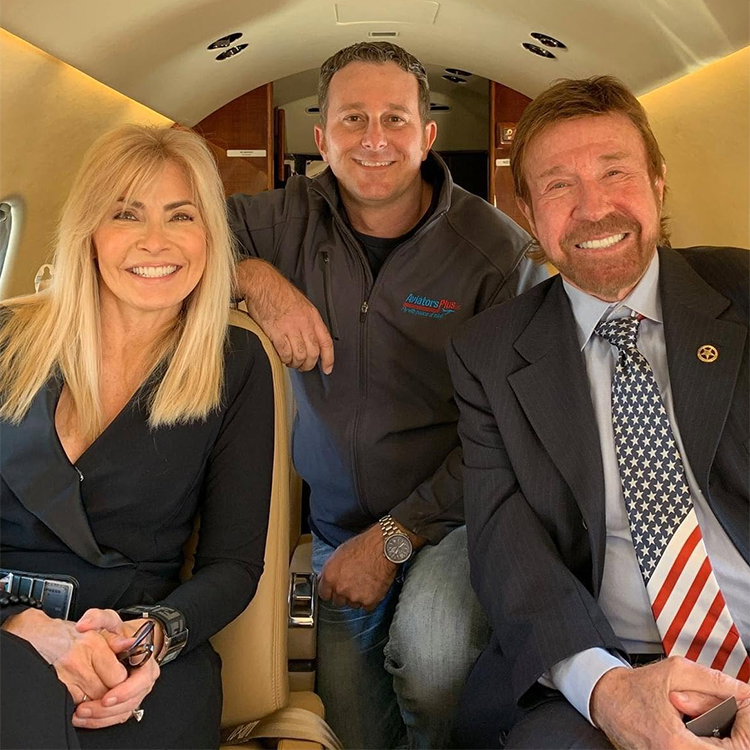 Brent Nedbalek with Chuck Norris and his wife.