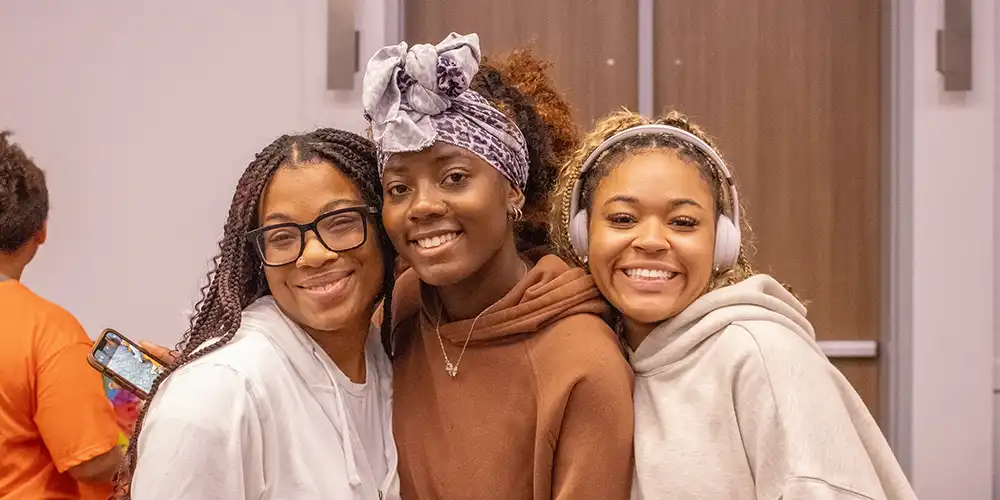 SHSU students at an employment fair in the Orange Ballroom.