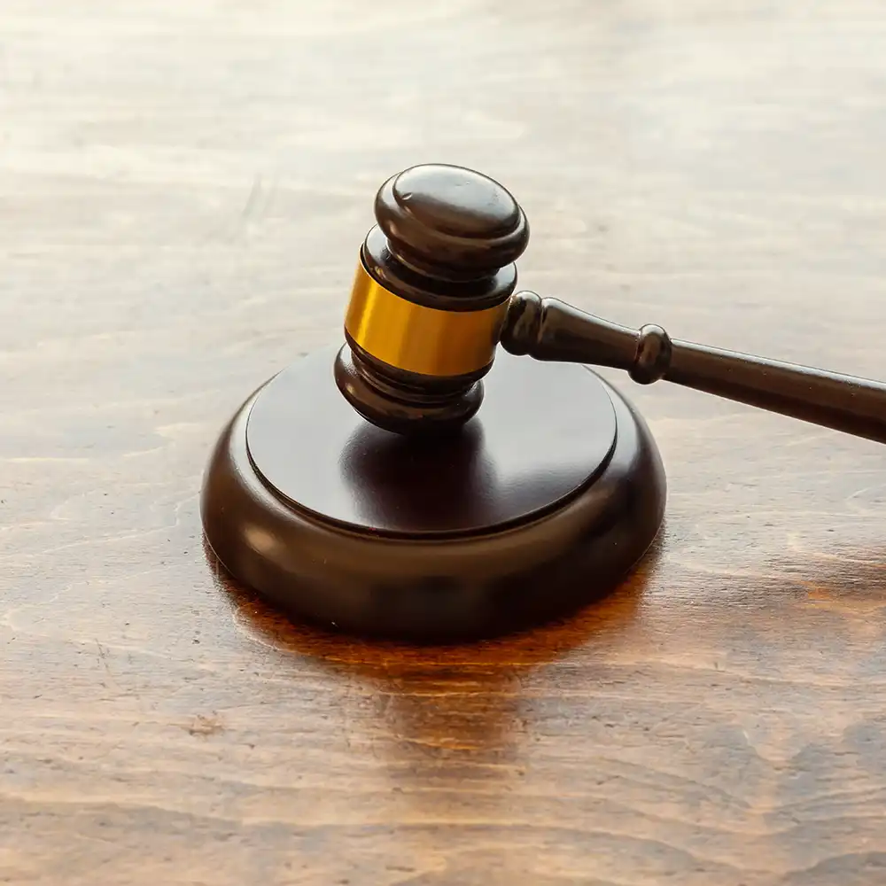 Gavel in a court room