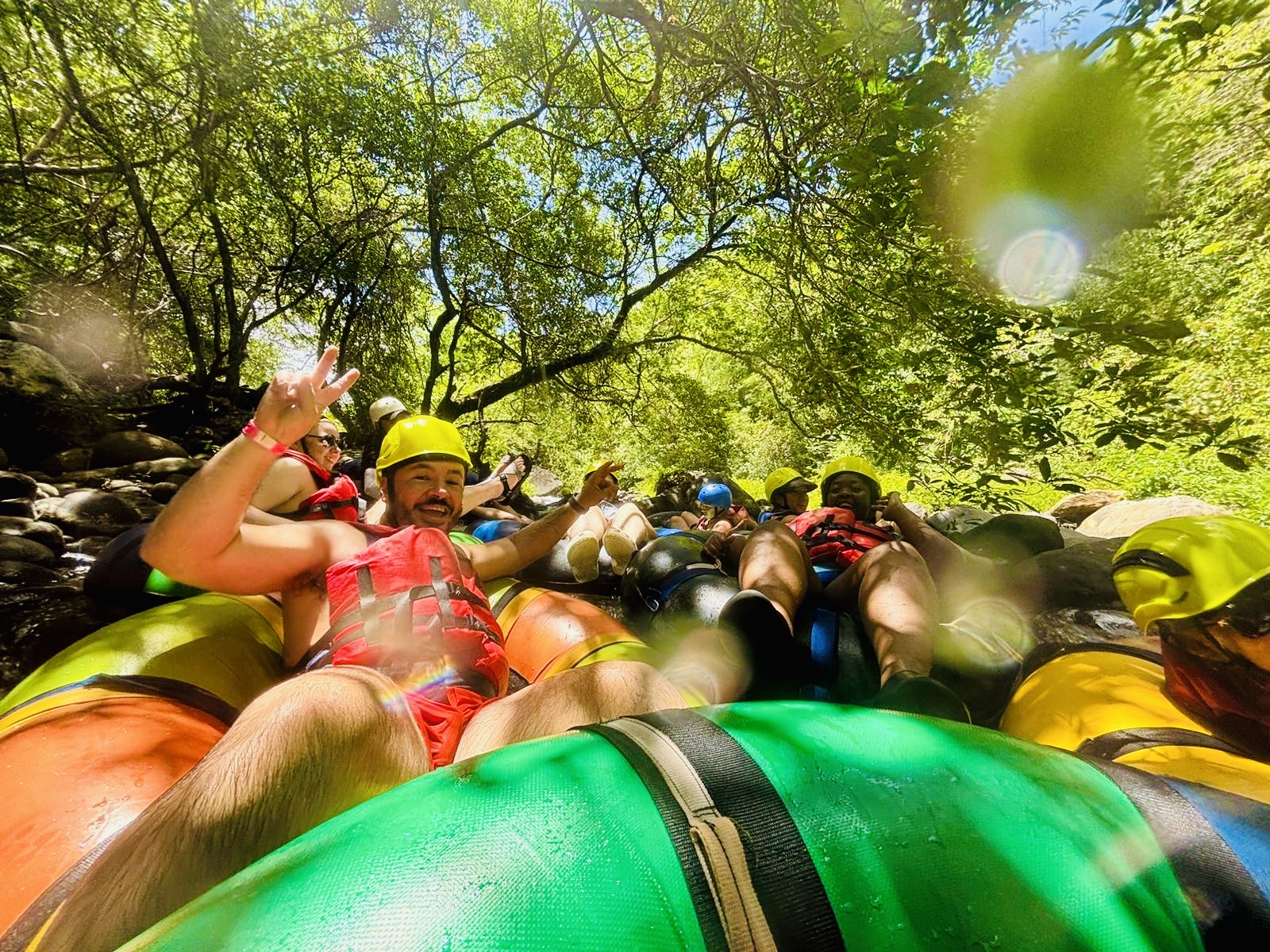 People rafting in a river