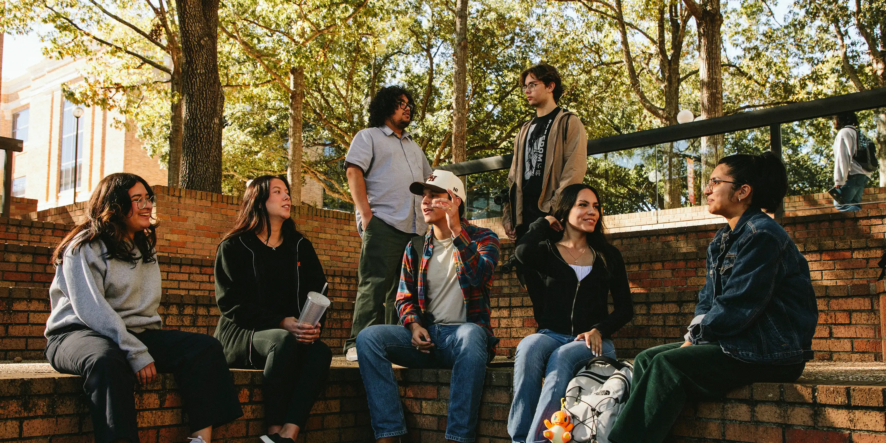 Students in pit talking