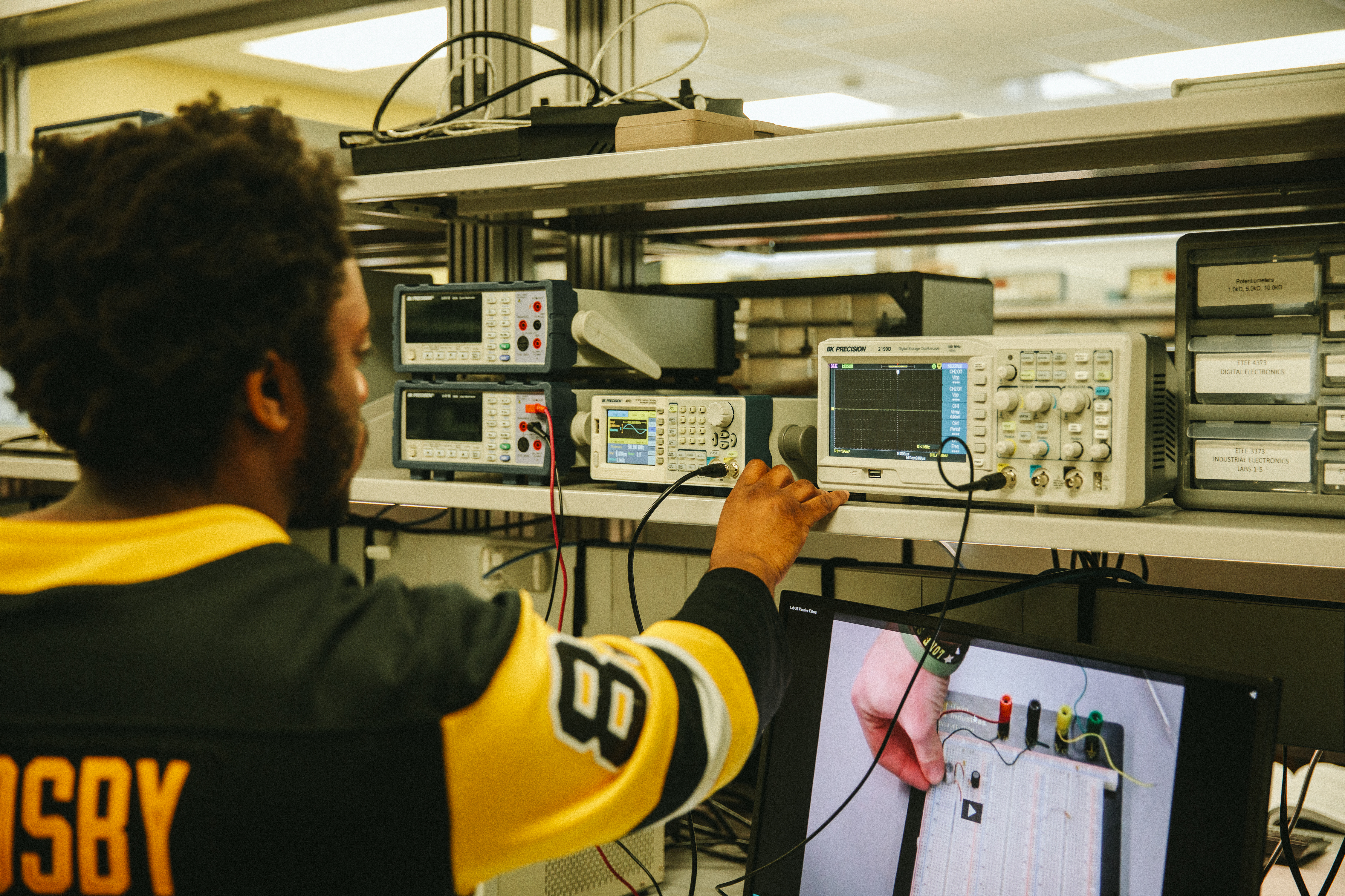 Student working in lab