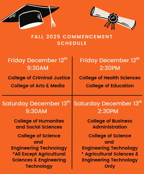 Fall 2025 Commencement Schedule
