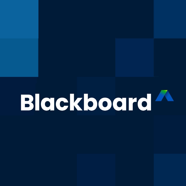 The Blackboard logo on a dark blue background