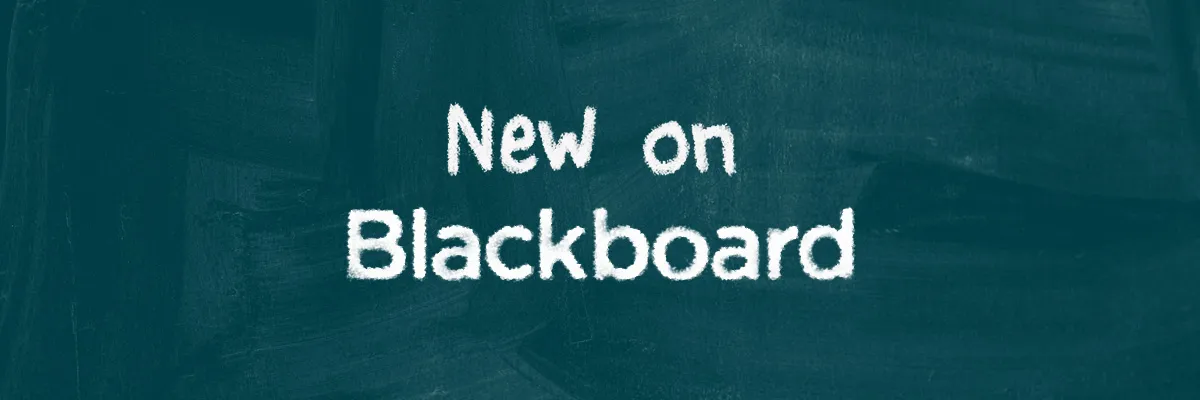 New on Blackboard