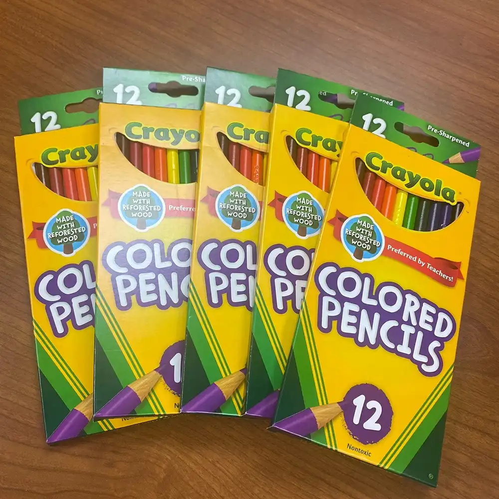 Photograph of colored pencils.