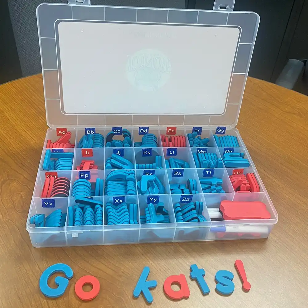 This is a photo of the letters in the carrying case.