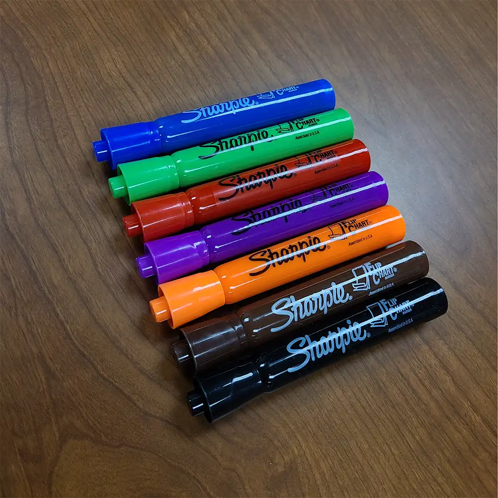 This is a photo of several markers.