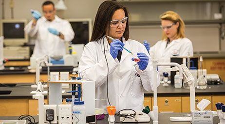 students in lab room