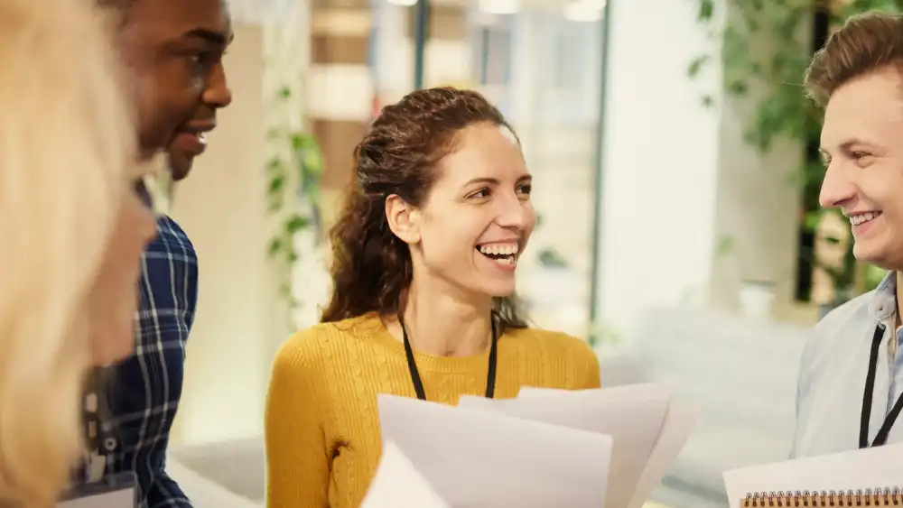 man in suit at a career fair