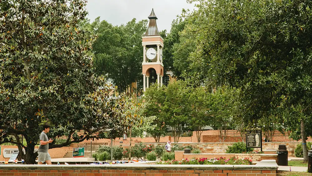 Blatchley Bell Tower on the SHSU campus