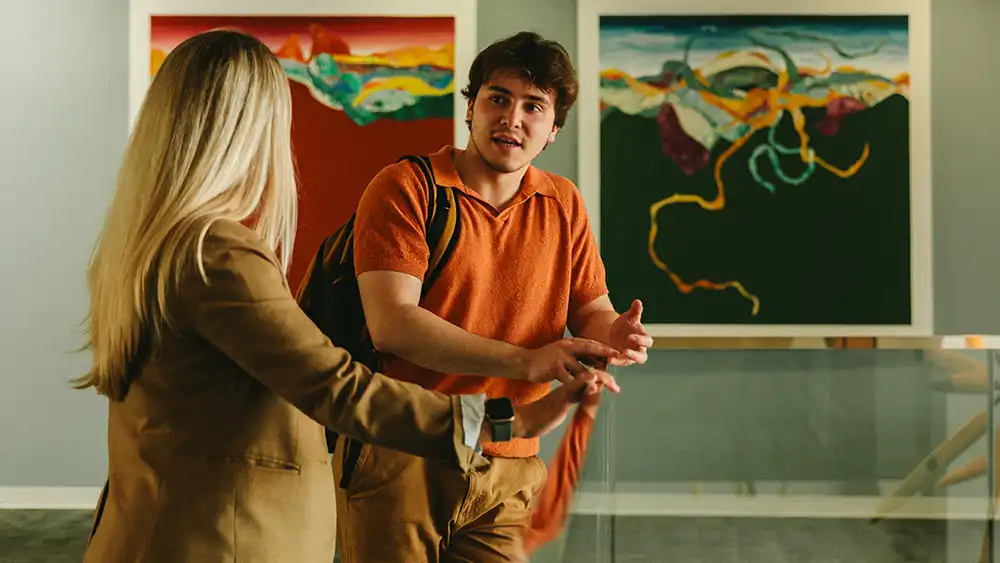 An SHSU staff member mentors a graduate student