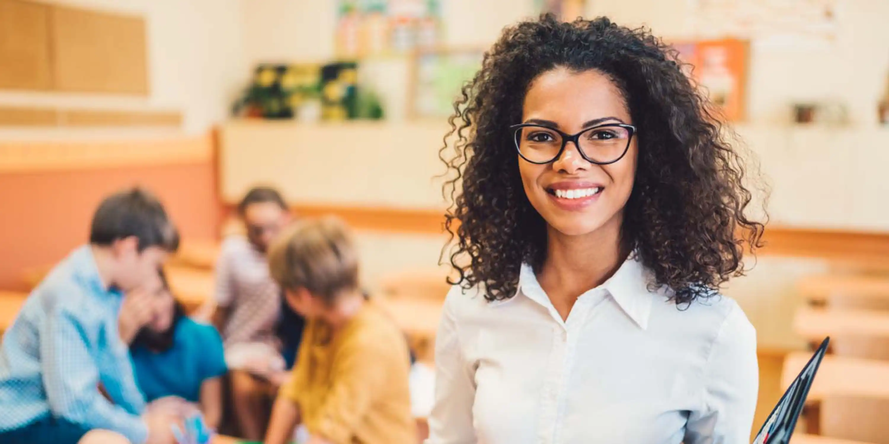 SHSU graduate student in her full-time job as a teacher