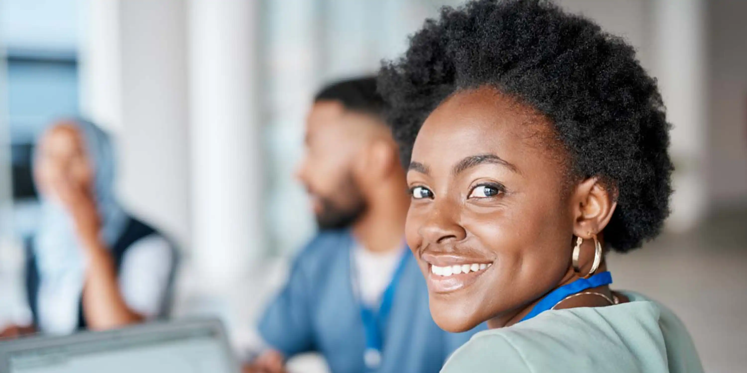 SHSU graduate student in online master’s program studying remotely with laptop