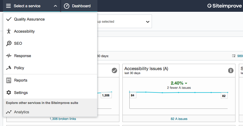 Siteimprove Accessibility menu location