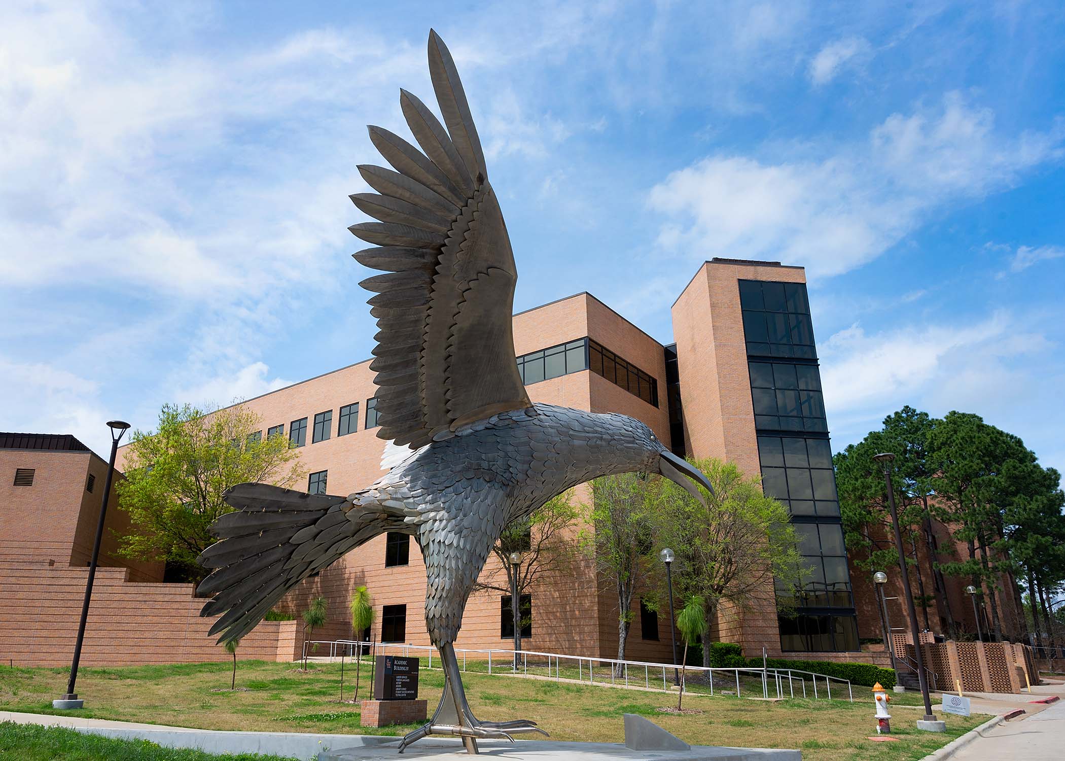 The Raven Statue with ABIV in the background.