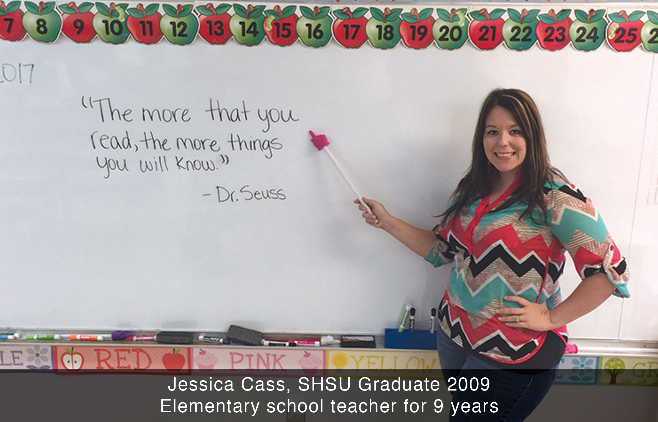 Jessica Cass, SHSU Graduate 2009, Elementary school teacher for 9 years