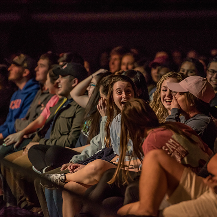 SHSU Students Laughing at Comedy Showcase