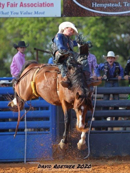 Bradlee Miller competing in bareback riding