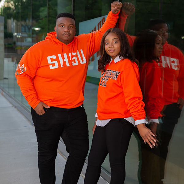 Danielle and Quenton White outside the student center