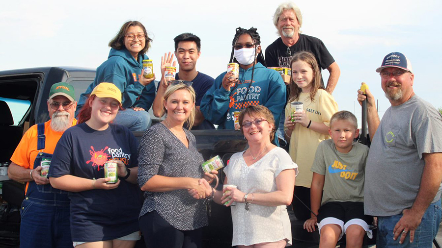 American Legion and Food Pantry Representatives with donations