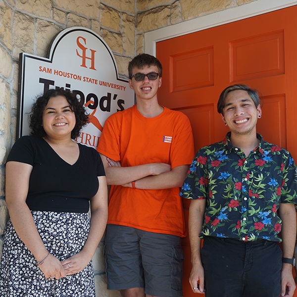 Thrift Shop student workers Claudia Contreras, Alex Moore and Nick Free