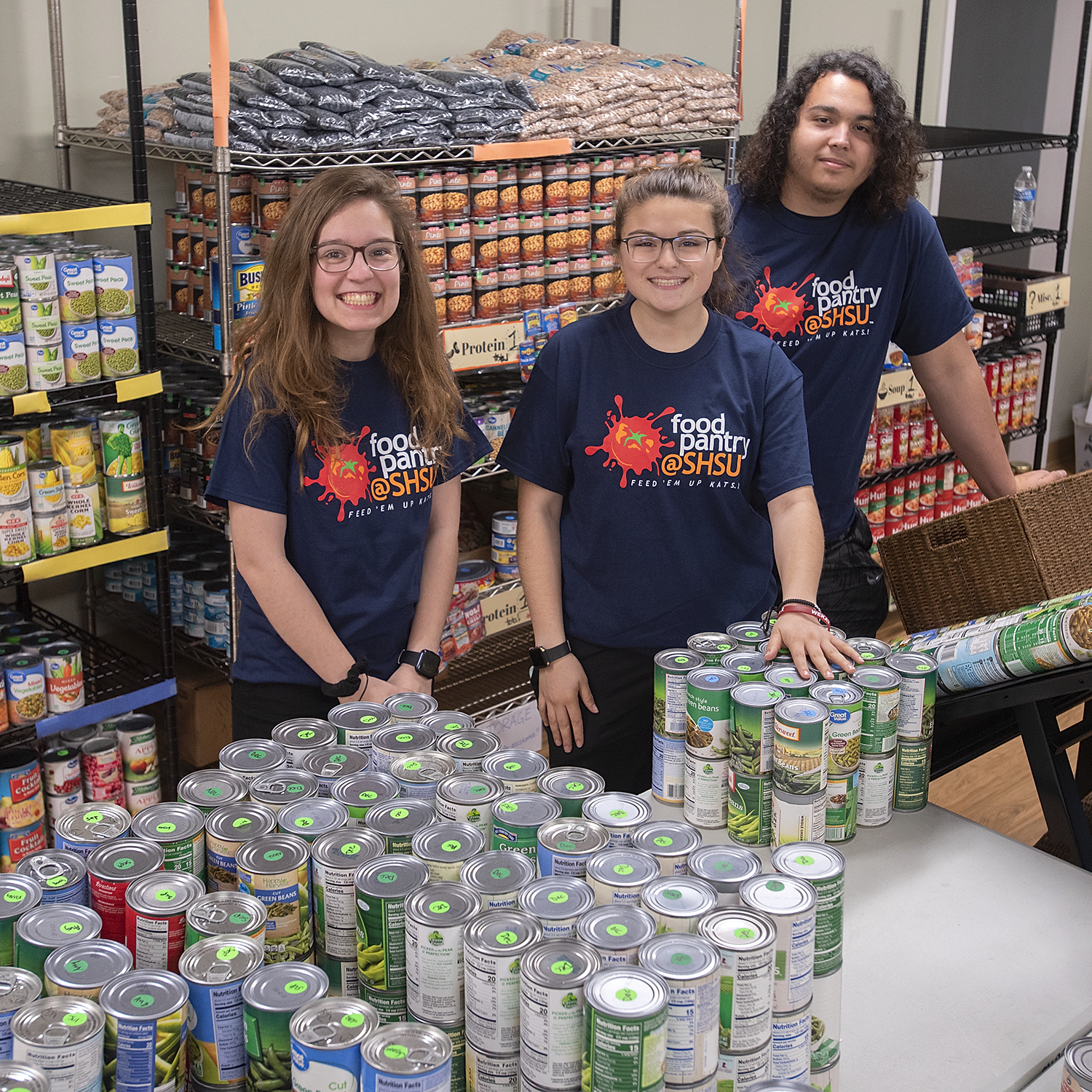 Students Working at Food Pantry