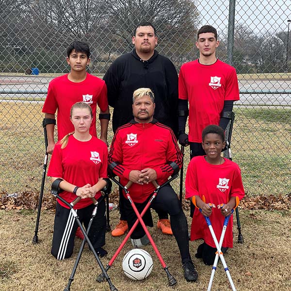 Robert Ferguson and some members of the Lone Start Adaptive Soccer Association.